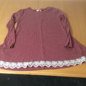 Tunic soft top with ruffles